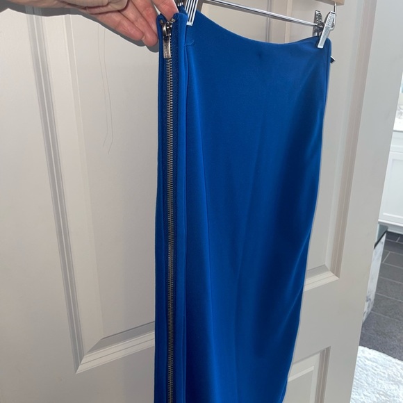 Diane Von Furstenberg DVF Noemi Double Side Zipper Skirt Elegant Royal Blue Sz 0 - Picture 4 of 7